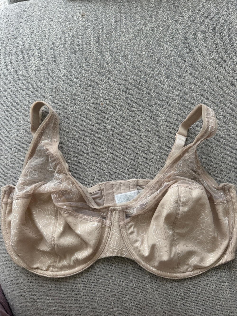 Wacoal Beige Lace-Trim Underwire Bra